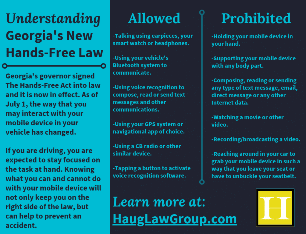 Understanding Georgia's New Hands-Free Law infographic