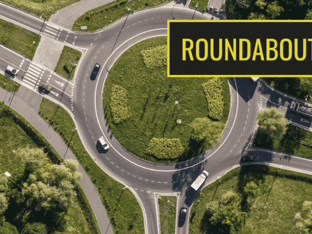 Image of a traffic roundabout