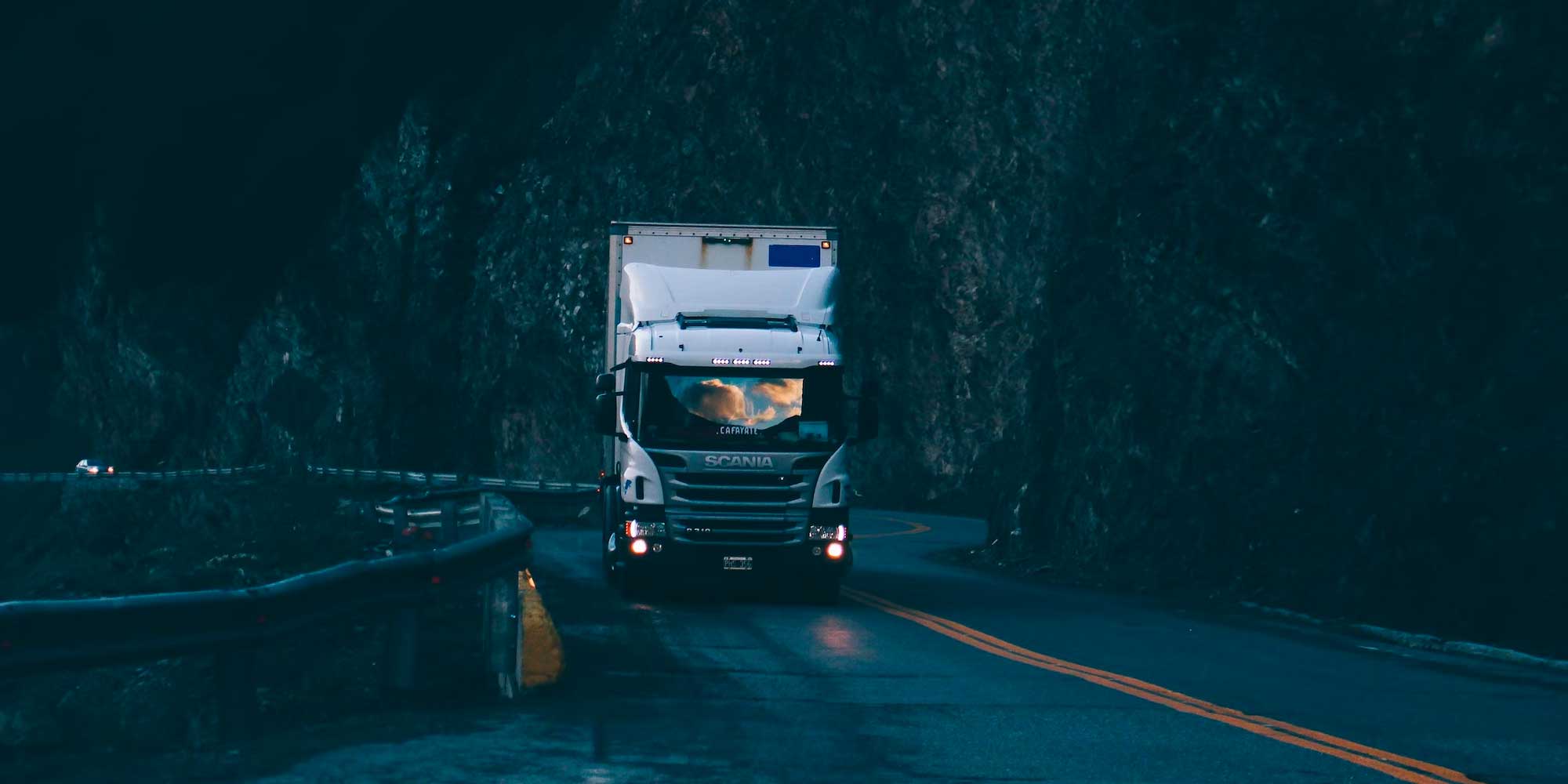 a Truck at dusk